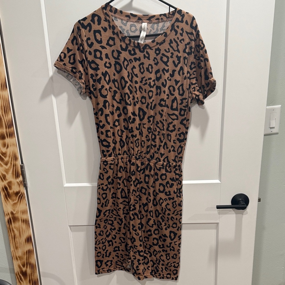 Leopard Print Brown Dress